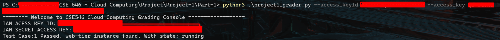 grader script being executed